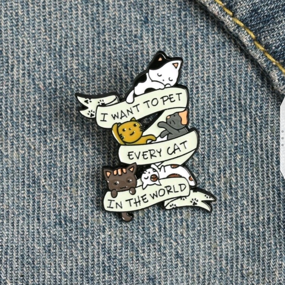 ✨3 FOR $28✨🆕  "PET EVERY CAT" PIN/BROOCH